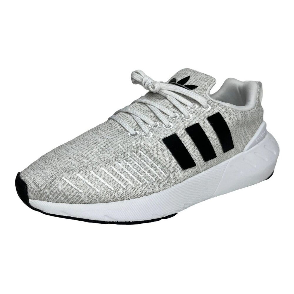 adidas Swift Run Youth Boys Girls Knit Athletic Sneakers‎ Size 5.5 Gray-White